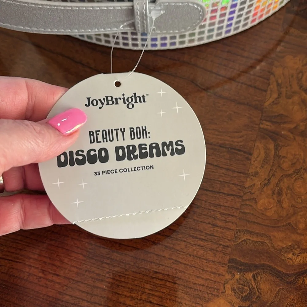 Ulta beauty makeup box with cosmetics Joy Bright Silver Disco Dreams Box NWT